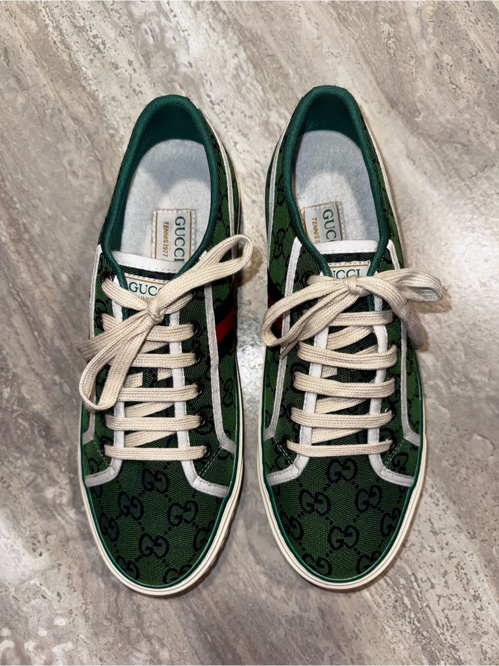 Gucci Tennis 1977 GG Monogram Sneakers – Green – Size 11.5 – Never Worn